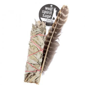 Wolf Spirit Sage – 7″ White Sage Smudging Kit